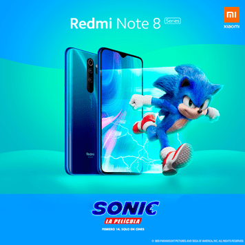Xiaomi lanza el Redmi Note 8 Pro edición especial de Sonic La Película   
