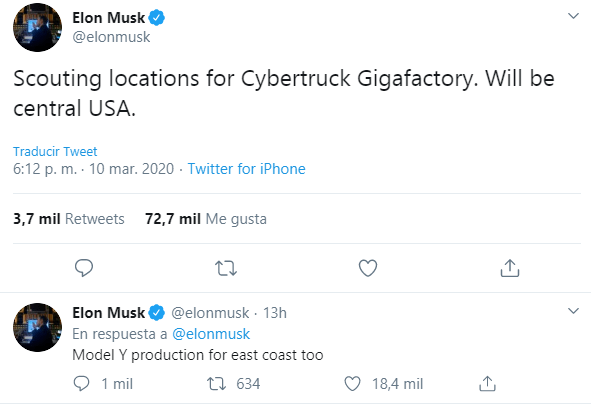 Elon Musk busca locación en EU para construcción de nueva “Gigafactory”