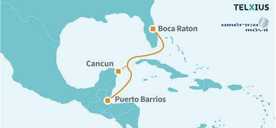 Desplegará América Móvil cable submarino de Guatemala a Florida