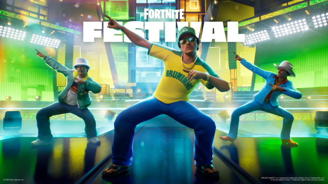 Bruno Mars aterriza en Fortnite Festival con nueva música y atuendos