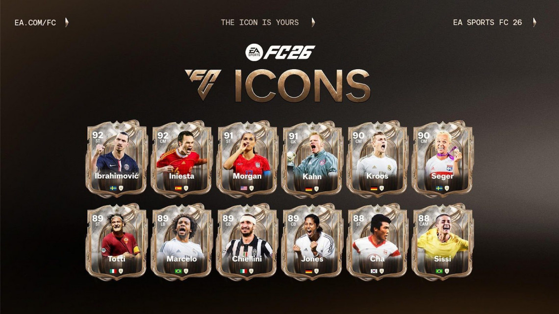EA FC 26 revela a sus nuevas leyendas: Iniesta, Kroos, Totti y más se unen como ÍCONOS
