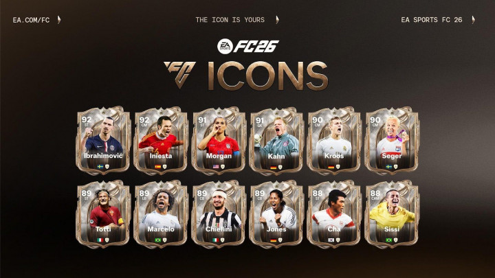 EA FC 26 revela a sus nuevas leyendas: Iniesta, Kroos, Totti y más se unen como ÍCONOS