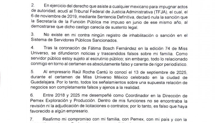 Aclara Bernardo Bosch señalamientos sobre Miss Universo